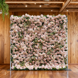 5D Pink Silk Flower Wall Backdrop: Wedding And Event Decoration (8x8ft）