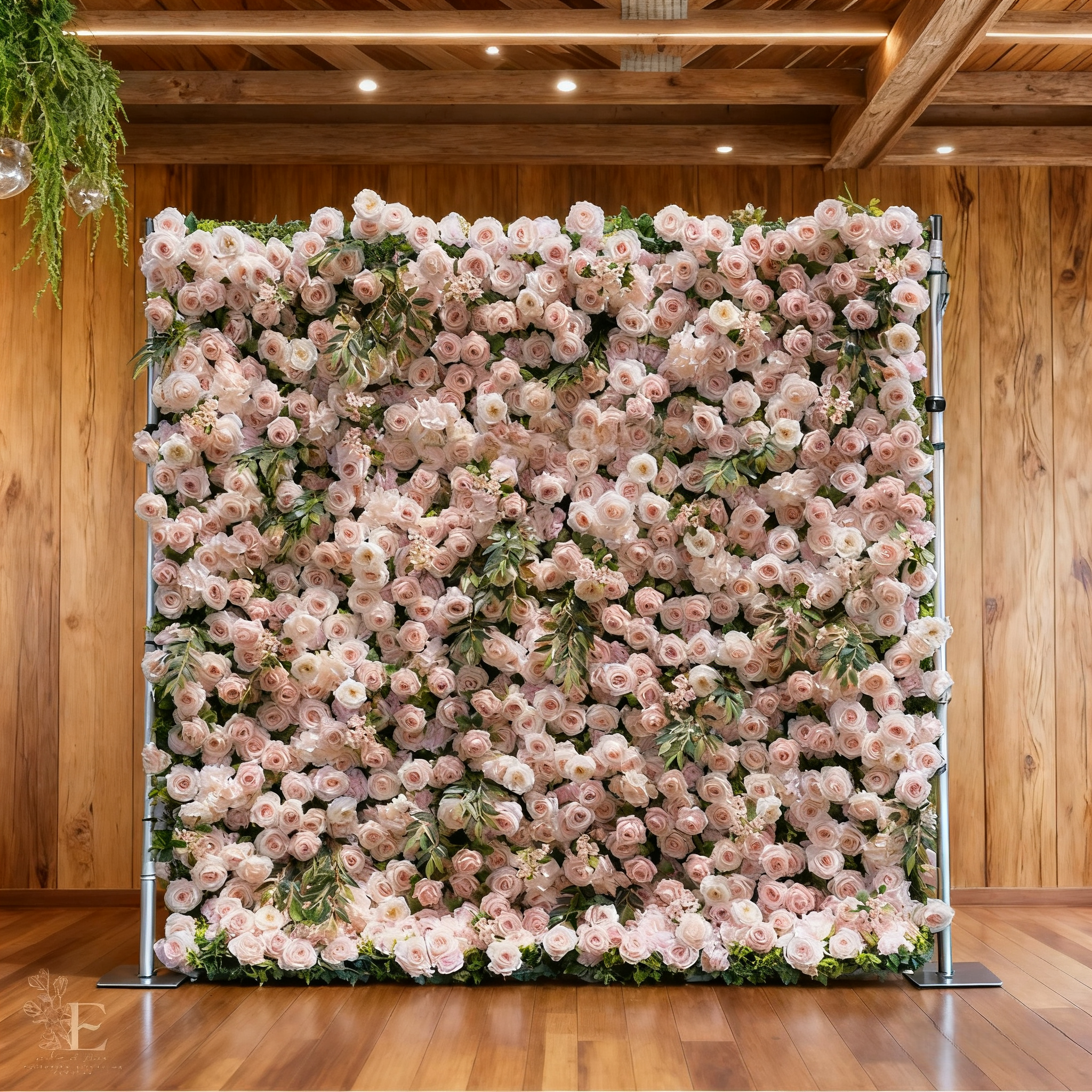 5D Pink Silk Flower Wall Backdrop: Wedding And Event Decoration (8x8ft）