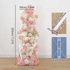 A8796 White Pink Wedding Background KT Board Rose Baby Breath Delphinium