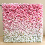 3D Pink & White Silk Flower Wall Backdrop: Wedding Event Decor (8x8ft)