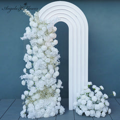 White Rose Wedding Arch Decor Stage Road Lead Floor Flower A023 A4891 A7647