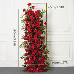 A7764 5D Red Rose Wedding Background Arch KT Board Decorative Flower Row