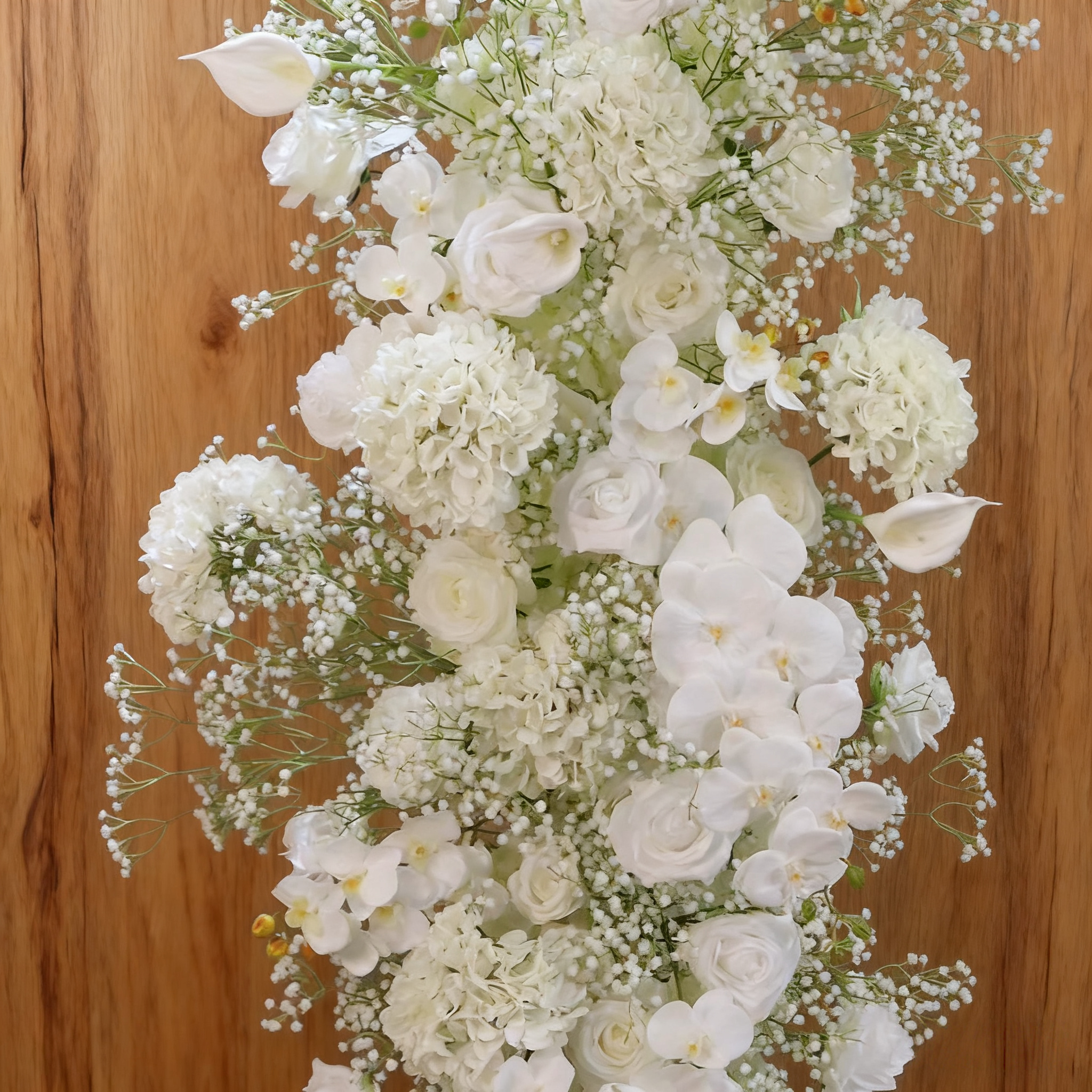 Handmade White Silk Rose Flower Arch: Wedding & Event Decor (7.5ft x 7ft)