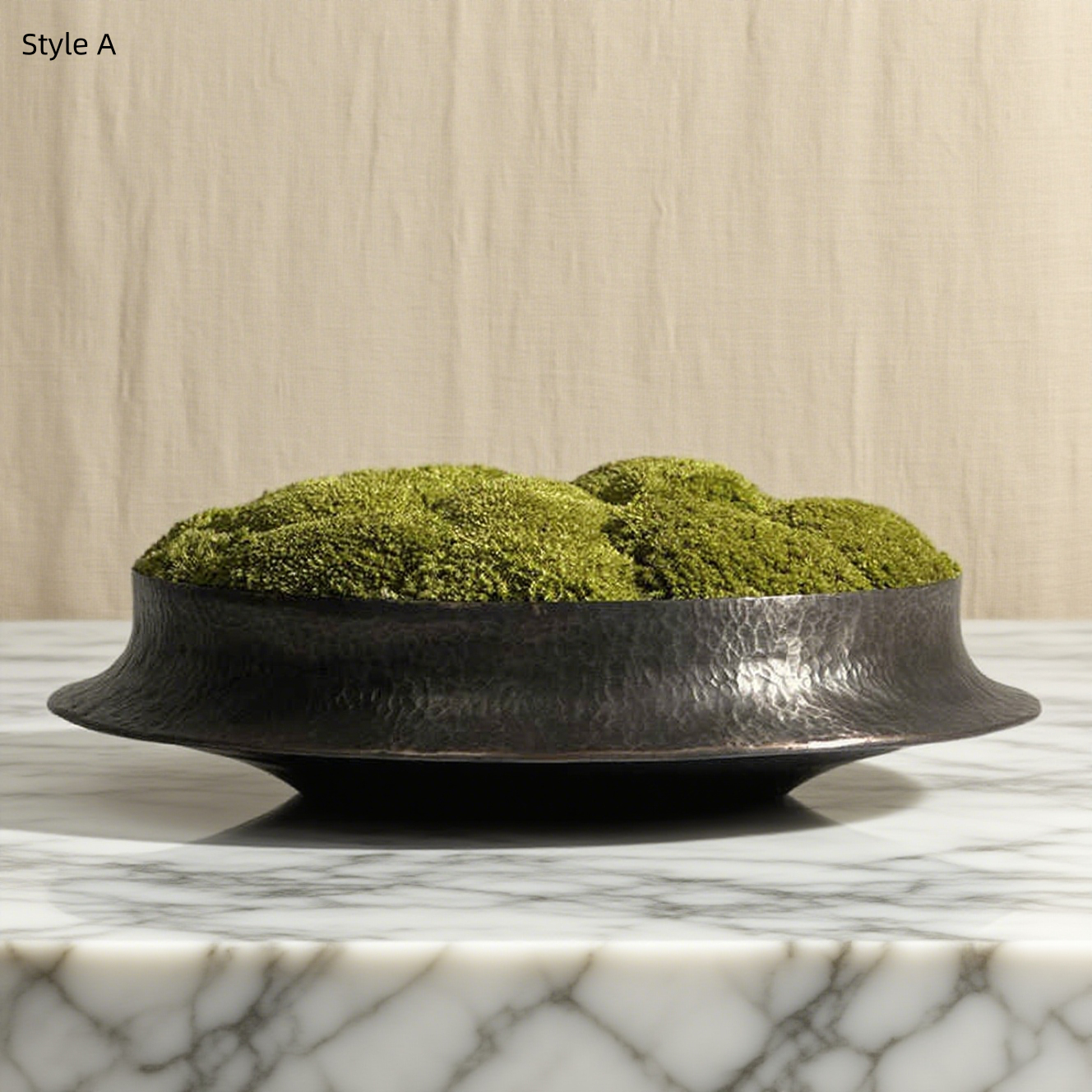 Preserved Moss Bonsai: Handmade Copper Vase Zen Decor