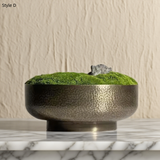 Preserved Moss Bonsai: Handmade Copper Vase Zen Decor
