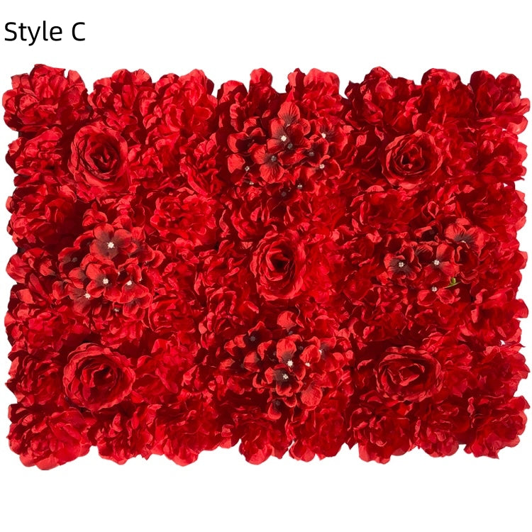 Red Flower Wall Panel (24" by 16" ): 3D Floral Backdrop Panel For Home Wall Decor, Commercial Store Wall Interior Decoration.