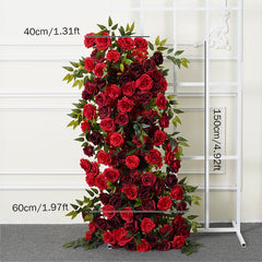 A7764 5D Red Rose Wedding Background Arch KT Board Decorative Flower Row