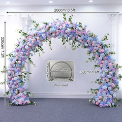 A8111 White Rose With Green Wedding Round Arch Decor Floral Arrangement