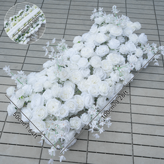 A8625 White Rose Flower Row Decor Wedding Backdrop Frame Arch