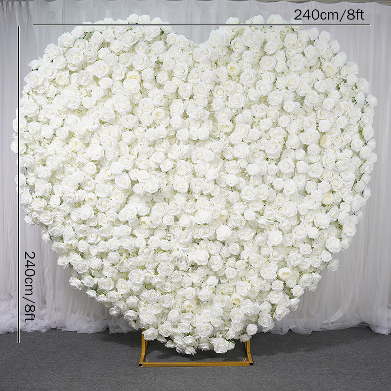 A7699 Creative Love 5D White rose cloth wall wedding background arrangement