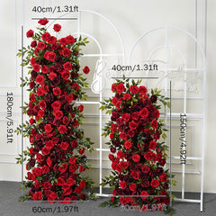 A7764 5D Red Rose Wedding Background Arch KT Board Decorative Flower Row