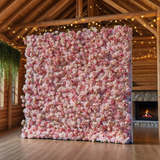 3D Pink Silk Flower Wall Backdrop: Wedding Event Decoration (8x8ft)