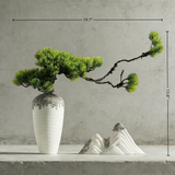 Handmade Preserved Juniper Bonsai (50cm*35cm) With Natural Wood Branch Arrangement with Ceramic Vase. Zen Decor for Home & Office, Plant Gift