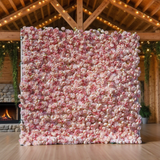 3D Pink Silk Flower Wall Backdrop: Wedding Event Decoration (8x8ft)