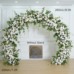 A8111 White Rose With Green Wedding Round Arch Decor Floral Arrangement