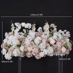A8796 White Pink Wedding Background KT Board Rose Baby Breath Delphinium