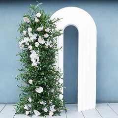 A7722 White Orchid Green Leaf Wedding Background Arch KT Board Decorative Flower Row