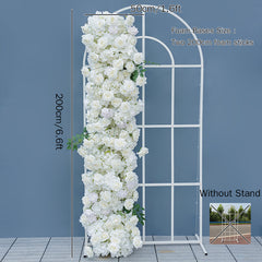 A8147 White Rose Hydrangea Floral Arrangement Sofa Table Runner Floor Flower