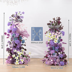 A8905 Purple Hydrangea White Lily Flower Row Wedding Backdrop KT Board Decor