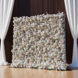 3D Pink & White Silk Flower Wall Backdrop: 8x8ft Wedding Decoration