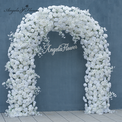 A8625 White Rose Flower Row Decor Wedding Backdrop Frame Arch