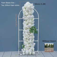 A8147 White Rose Hydrangea Floral Arrangement Sofa Table Runner Floor Flower