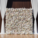3D Pink & White Silk Flower Wall Backdrop: 8x8ft Wedding Decoration