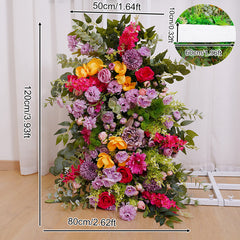 A7490 Rose Hydrangea Calla Lily Wedding Backdrop Arch Hanging Flower Row Floor Floral Arrangement