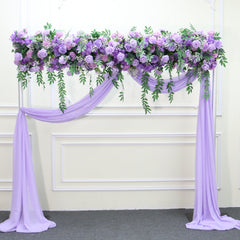 A7882 Purple Rose Baby Breath Hanging Flower Row Wedding Backdrop Arrangement