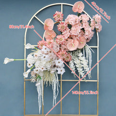 A7490 Rose Hydrangea Calla Lily Wedding Backdrop Arch Hanging Flower Row Floor Floral Arrangement