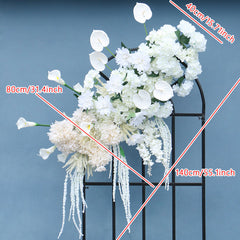 A7490 Rose Hydrangea Calla Lily Wedding Backdrop Arch Hanging Flower Row Floor Floral Arrangement