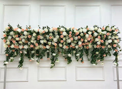 Wedding Backdrop Rose Green Leaves Rolling Up Curtain Flower Wall A8143 A8128
