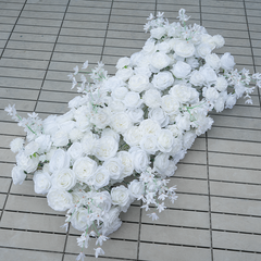 A8625 White Rose Flower Row Decor Wedding Backdrop Frame Arch