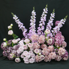 A7490 Rose Hydrangea Calla Lily Wedding Backdrop Arch Hanging Flower Row Floor Floral Arrangement