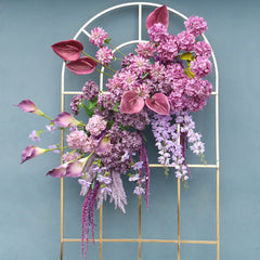 A7490 Rose Hydrangea Calla Lily Wedding Backdrop Arch Hanging Flower Row Floor Floral Arrangement