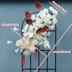 A7490 Rose Hydrangea Calla Lily Wedding Backdrop Arch Hanging Flower Row Floor Floral Arrangement