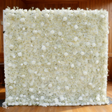 5D White Artificial Plant Silk Flower Wall Backdrop: Wedding Event Decoration (8x8ft)