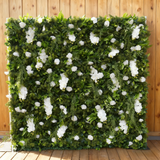5D Grass With White Flower Wall Backdrop: 8x8ft Holiday, Event And Commercial Store Decoration