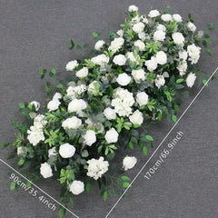 A083 A7615 White Rose Greenery Banyan Leaves Flower Arrangement Wedding Backdrop Decor Props