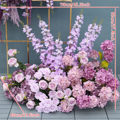 A7490 Rose Hydrangea Calla Lily Wedding Backdrop Arch Hanging Flower Row Floor Floral Arrangement