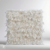 3D White Silk Flower Wall Backdrop: Wedding Event Decoration 8x8ft