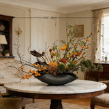 Wabi-Sabi Faux Floral Arrangement: Handmade Ceramic Vase Ornament