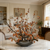 Wabi-Sabi Faux Floral Arrangement: Handmade Ceramic Vase Ornament